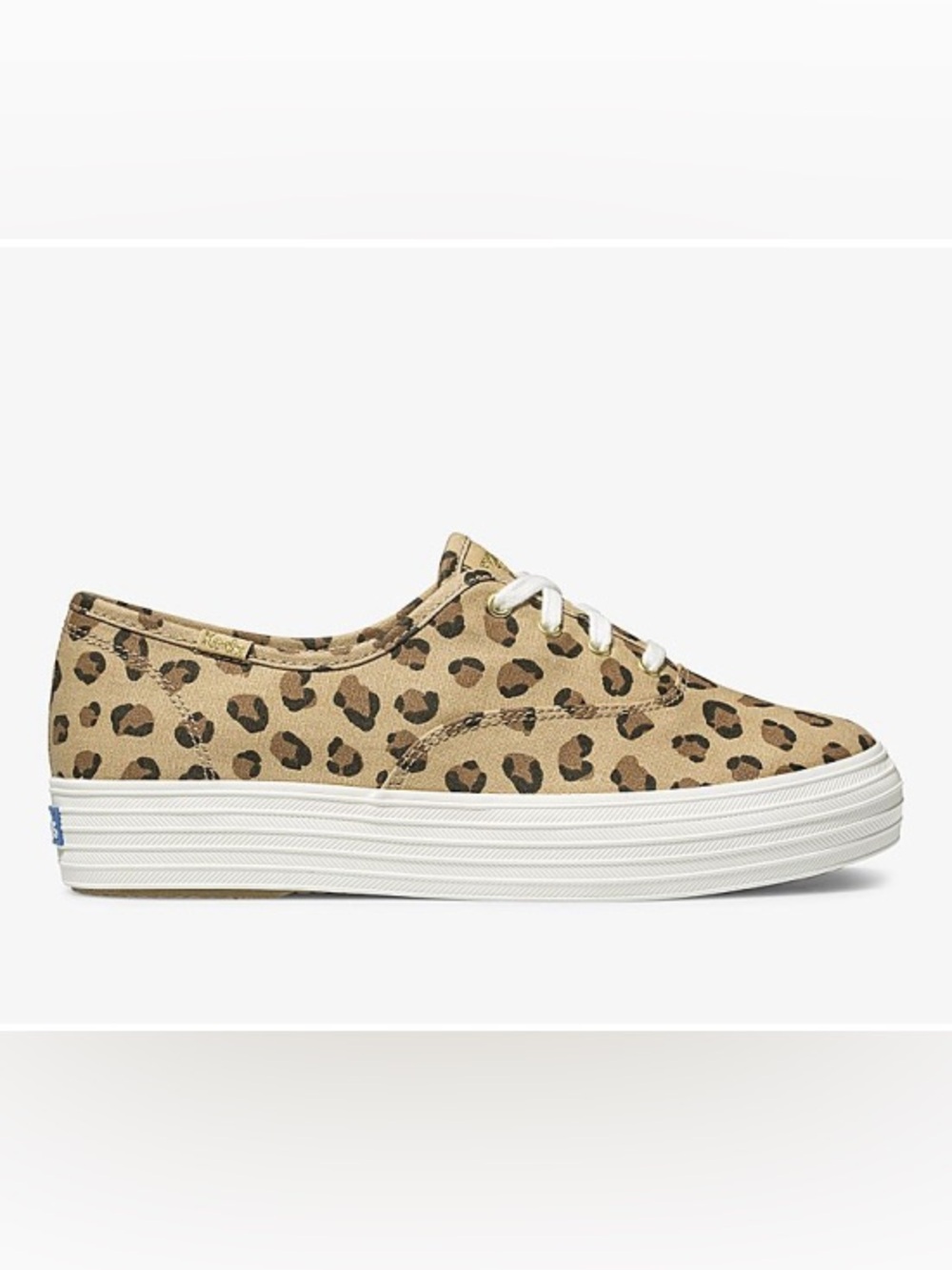 Keds triple kick leopard print canvas platform sneakers tennis shoes brown tan